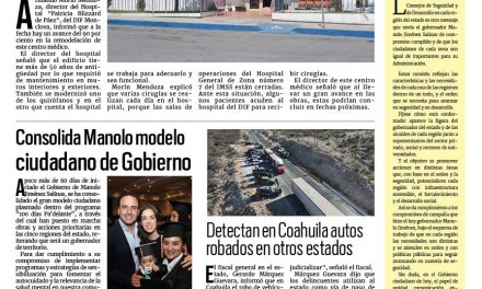Portada RCG Centro [5 de febrero de 2024] Avanza remodelación del Hospital del DIF; destacan buen funcionamiento de Policía Ejidal   y más…