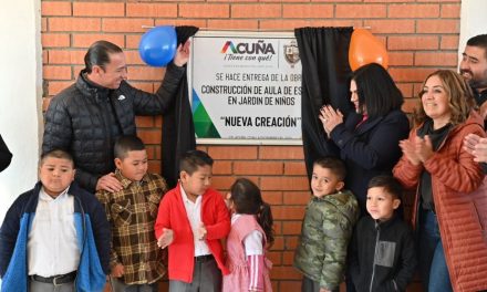 Entregan nueva aula en jardín de niños de Acuña