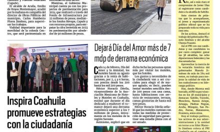Portada RCG Fronteriza [11 de febrero de 2024] Supervisan pavimentación de vialidades en sector Centro en Acuña; Llaman a donar medicamentos en Acuña y más…