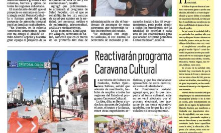 Portada RCG Lagunera [7 de febrero de 2024] Dan banderazo inicial a la ‘Caravana de la Salud’; ofrecerá DIF Torreón nuevos cursos y más…