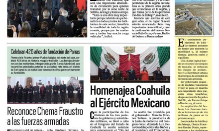 Portada RCG Media [20 de febrero de 2024] Dan banderazo inicial a magnas obras en la región Sureste; homenajea Coahuila al Ejército Mexicano y más…