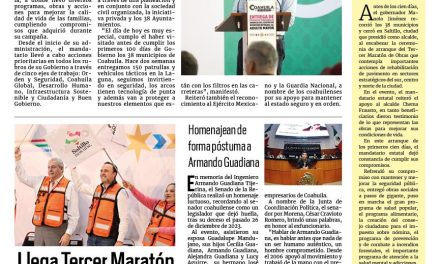 Portada RCG Media [29 de febrero de 2024] Cumple Manolo Jiménez en los 38 municipios; llegará Tercer Maratón de Obras en Saltillo y más…