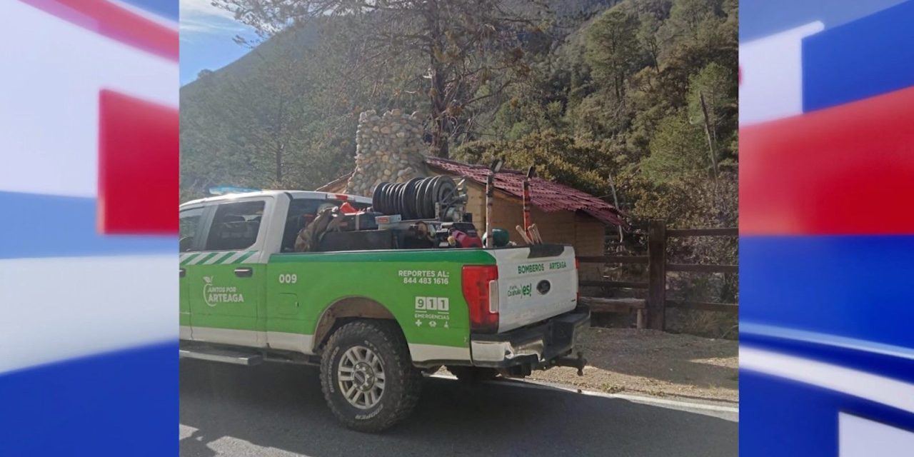Apoya Arteaga en combate a Incendio en Las Adjuntas, Nuevo León