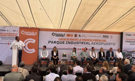 Colocan primera piedra de los que será el Parque Industrial Aeropuerto, en Frontera, Coahuila