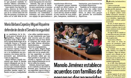Portada RCG Lagunera [3 de marzo de 2024] Parques públicos fomentan actividades saludables; Recolectan cacharros para prevenir enfermedades y más…