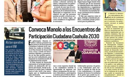 Portada RCG Lagunera [07 de marzo de 2024] Llevan servicios de salud a la colonia Valle Revolución; recorre Román Cepeda el Museo Histórico Casa del Cerro y más…