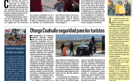 Portada RCG Lagunera [29 de marzo de 2024] Ordenan a comerciantes para el Viacrucis; refuerzan labores de limpieza ante llegada de turistas y más…