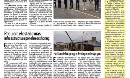 Portada RCG Media [18 de marzo de 2024] Genera Coahuila miles de empleos en 100 días; vigilan ejidos y brechas de Saltillo y más…