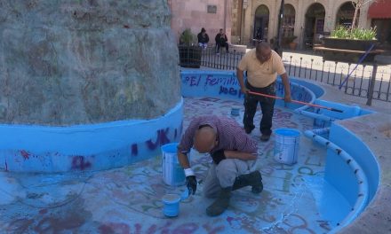 Siguen labores de limpieza tras pintas por 8M