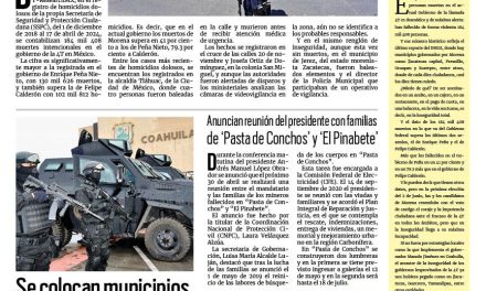 Portada RCG Carbonífera [19 de abril de 2024] Suman más de 180 mil homicidios en el sexenio de Morena; cuantiosos daños deja incendio en Múzquiz y más…