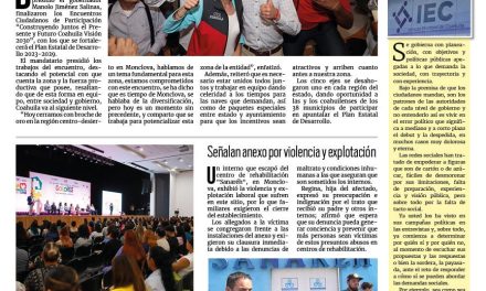 Portada RCG Centro [18 de abril de 2024] Manolo Jiménez concluye con encuentros de participación ciudadana; joven intenta suicidarse al interior de preparatoria y más…