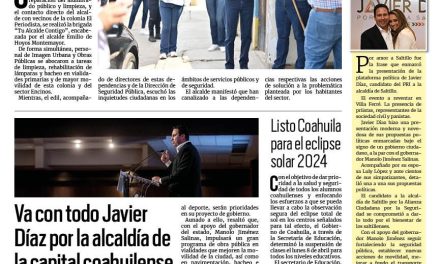 Portada RCG Fronteriza [03 de abril de 2024] Atiende Hemilio de Hoyos a todos los sectores de Acuña; Continúan con acciones de pavimentación y bacheo y más…