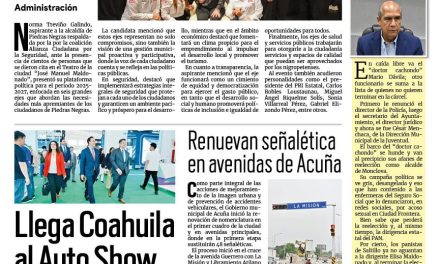 Portada RCG Fronteriza [26 de abril de 2024] Vamos por un mejor Piedras Negras: Norma Treviño; sector salud previene proliferación del dengue y más…