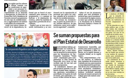 Portada RCG Lagunera [12 de abril de 2024] Intensifican revisión en salones de eventos; continúa Simas Torreón con labores de limpieza y más…