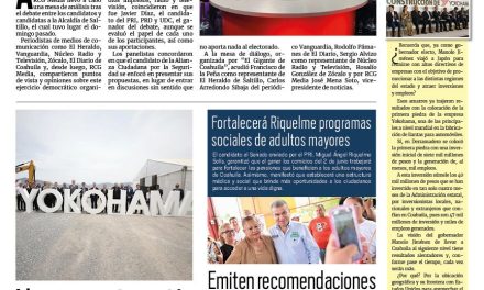 Portada RCG Lagunera [16 de abril de 2024] RCG Media realiza mesa de análisis sobre debate; aprueban desincorporación de bienes en Torreón y más…