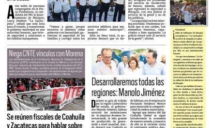 Portada RCG Carbonífera [24 de mayo de 2024] Vamos a ganar por Múzquiz: ‘La Gachupina’; ataca a su pareja; termina detenido y más
