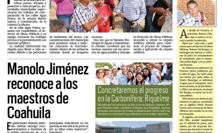 Portada RCG Fronteriza [16 de mayo de 2024] Revisan avance de labores de pavimentación; reconocen a personal de enfermería de Acuña y más…