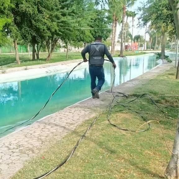 Realizan mantenimiento en el lago del Bosque Urbano