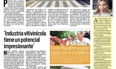 Portada RCG Lagunera [19 de mayo de 2024] Terminan pavimentación en colonia Valle Oriente de Torreón; Inicia operaciones nuevo pozo de agua y más…