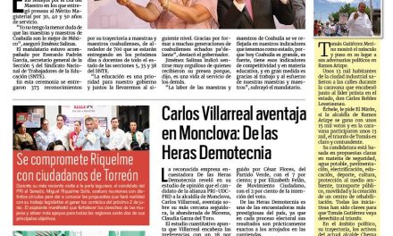 Portada RCG Media [14 de mayo de 2024] ‘Maestros de Coahuila, lo mejor de México’; Carlos Villarreal aventaja en Monclova: De las Heras Demotecnia y más…