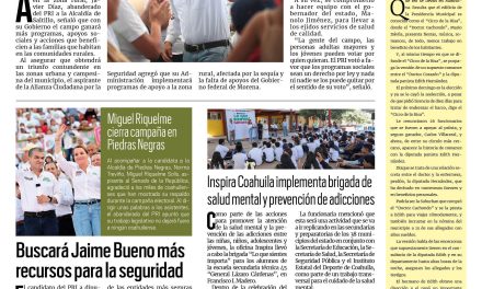 Portada RCG Media [27 de mayo de 2024] Firma compromiso Javier Díaz con el campo de Saltillo; buscará Jaime Bueno más recursos para la seguridad y más…