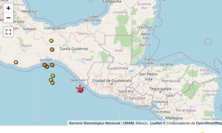 Sismo de magnitud 6.2 sacude el suroeste de Ciudad Hidalgo, Chiapas