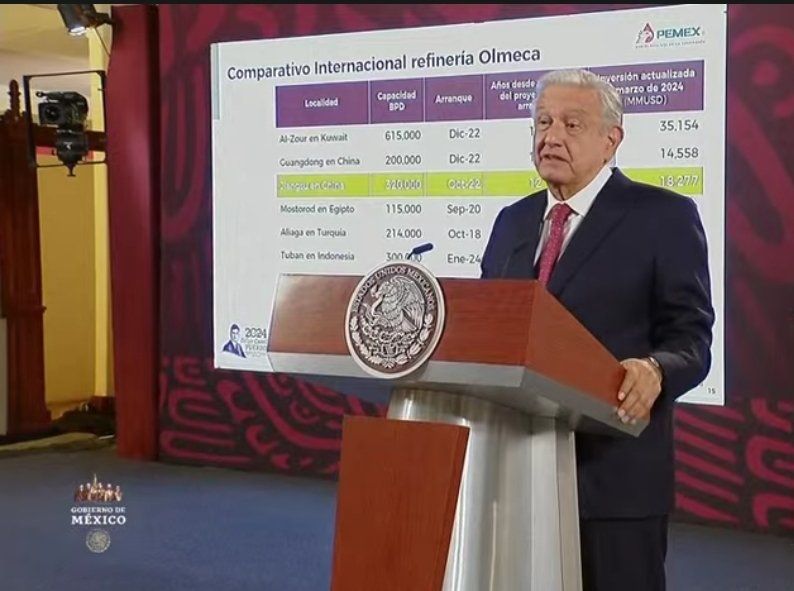 AMLO aseguró que Dos Bocas refinará la próxima semana