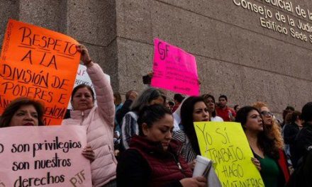 Protestan trabajadores del Poder Judicial en la CDMX