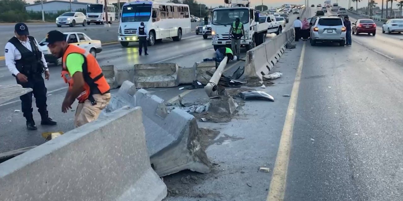 Hombre queda lesionado en choque al oriente de Saltillo