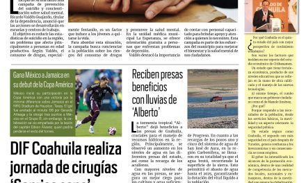 Portada RCG Fronteriza [23 de junio de 2024] Inicia campaña para prevenir suicidios en Acuña; Regularizarán vulcanizadoras ante problemas ambientales y más…