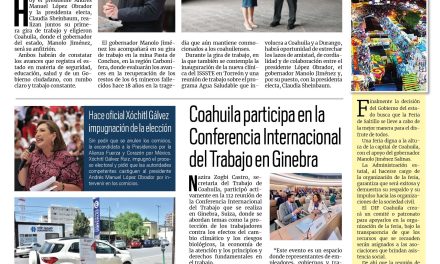 Portada RCG Lagunera [14 de junio de 2024] Visita de AMLO y de Claudia Sheinbaum; iniciará uso de nuevos parquímetros digitales en Torreón y más…