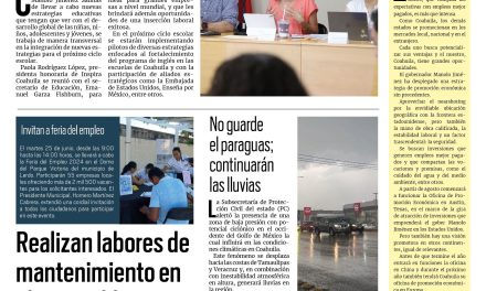 Portada RCG Lagunera [24 de junio de 2024] Inspira Coahuila fomenta la enseñanza del inglés; dan apoyo integral a mujeres emprendedoras en Torreón y más…