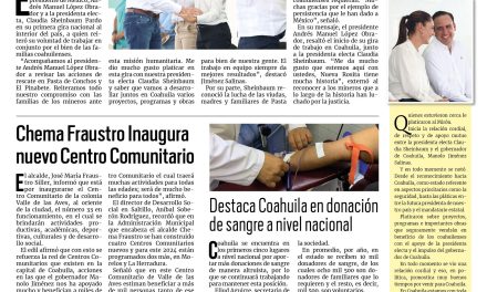 Portada RCG Media [15 de junio de 2024] Visita de AMLO y de Claudia Sheinbaum; Cabildo Infantil aprende sobre la seguridad de Saltillo y más…