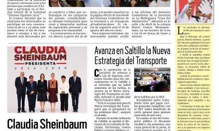 Portada RCG Media [28 de junio de 2024] Convoca Coahuila al premio estatal de la juventud; Claudia Sheinbaum presenta a nuevos integrantes de su gabinete y más…