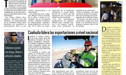 Portada RCG Carbonífera [01 de julio de 2024] Tres jóvenes buscan la corona de Villa de Cloete; refuerzan acciones contra la rickettsiosis y más…