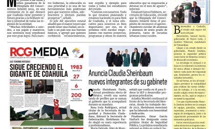 Portada RCG Centro [05 de julio de 2024] Cuenta Coahuila con proyectos a favor de la educación: Manolo Jiménez; trasladan a Monclova restos hallados en Pasta de Conchos y más…