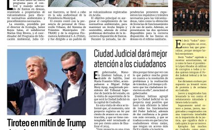 Portada RCG Fronteriza [14 de julio de 2024] Crean programa de control de llantas en desuso; Brindan atención integral a los adultos mayores y más…