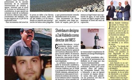 Portada RCG Fronteriza [26 de julio de 2024] Sube nivel de presa ‘La Amistad’; cambian botellas PET por árboles en Acuña y más…