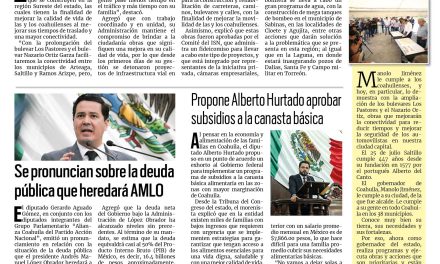 Portada RCG Media [23 de julio de 2024] Supervisa Manolo Jiménez obras de infraestructura en todo el estado; se pronuncian sobre la deuda pública que heredará AMLO y más…