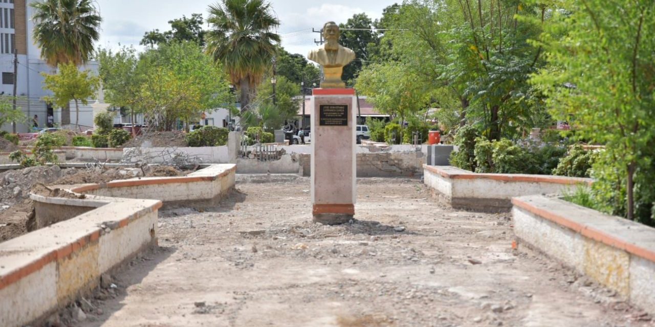 Avanzan obras en la plaza ‘Benjamín Canales’ en Ciudad Acuña