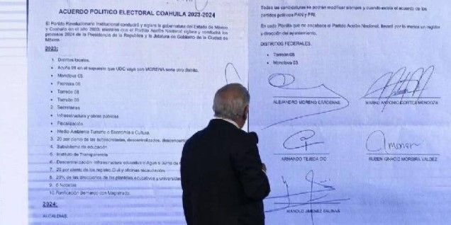 AMLO recuerda el acuerdo del PRI y PAN en Coahuila para repartir cargos