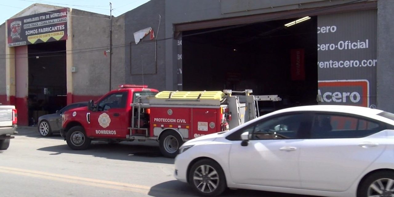 Fuga de gas en taller moviliza a bomberos en Monclova