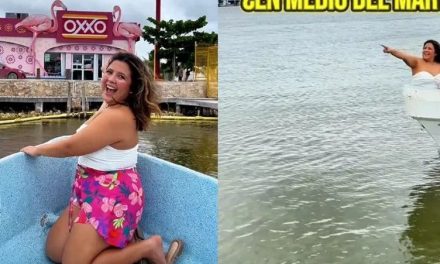 ¿Así son los Oxxos en Veracruz? Joven llega en lancha a un Oxxo en medio del agua