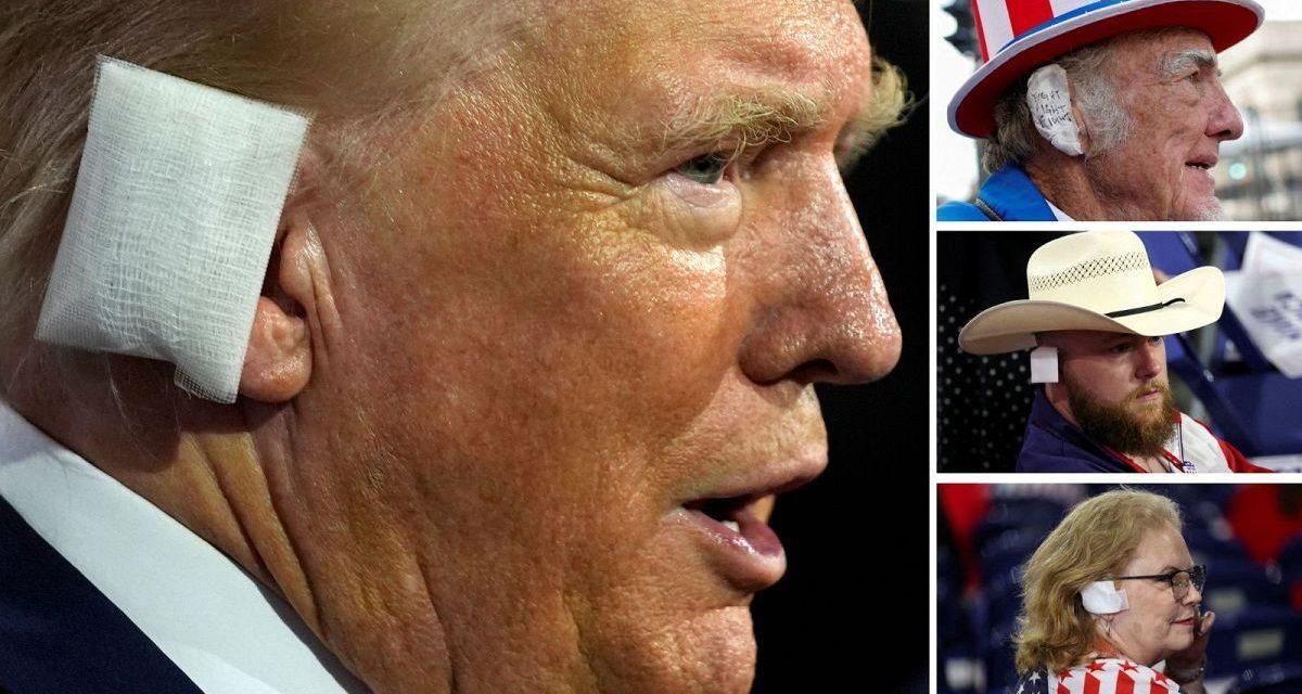 Trump impone moda… sus simpatizantes portan vendas en los oídos