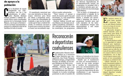 Portada RCG Carbonífera [6 de agosto de 2024] Manolo Jiménez designa a Gabriel Elizondo como coordinador de Mejora Coahuila; anuncian la Cabalgata del Campesino en Sabinas y más…