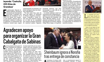 Portada RCG Carbonífera [16 de agosto de 2024] Reafirmamos nuestro compromiso con el futuro de Coahuila: Manolo Jiménez; agradecen restauranteros impulso al turismo y más…