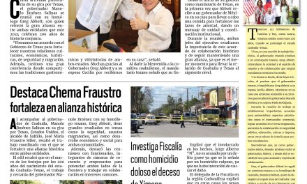 Portada RCG Carbonífera [20 de agosto de 2024] Se reúnen gobernadores de Coahuila y Texas; protestan en Nueva Rosita por la falta de agua  y más…