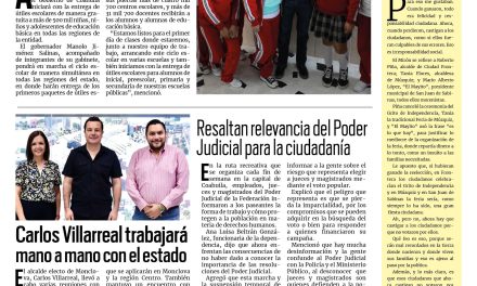 Portada RCG Centro [26 de agosto de 2024] Iniciará Manolo Jiménez entrega de 500 mil paquetes escolares; agradece Ayuntamiento por donativos de insumos escolares y más…