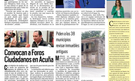 Portada RCG Fronteriza [12 de agosto de 2024] Estamos orgullosos de nuestros atletas olímpicos: Manolo Jiménez; llaman a reciclar libros y cuadernos y más…