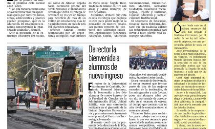 Portada RCG Fronteriza [14 de agosto de 2024] Presenta Manolo Jiménez el proyecto Impulso Educativo Coahuila; anuncian ganadores de la Presa al Mérito Juvenil 2024 y más…